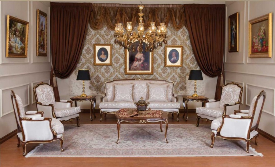 چیدمان مبل کلاسیک فرانسوی