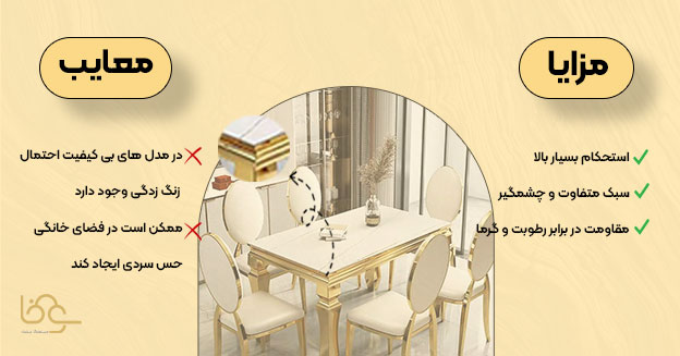میز ناهار خوری فلزی