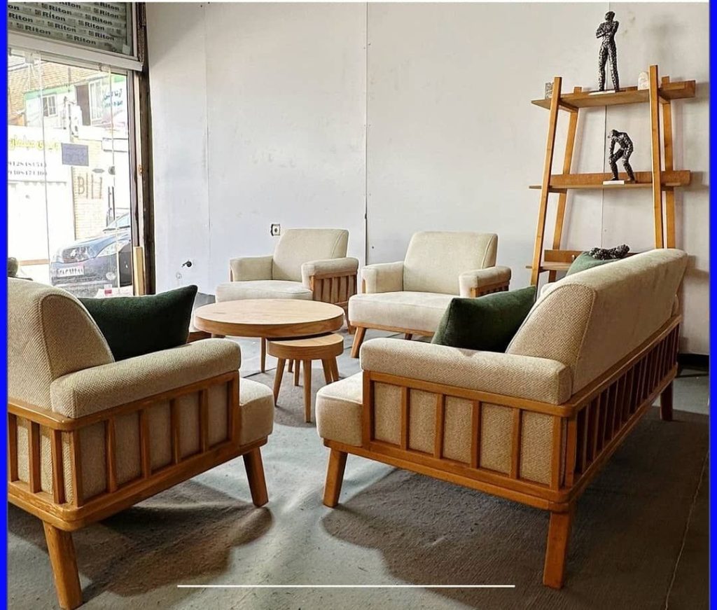 مبل راحتی ۷ نفره مینیمال چوبی