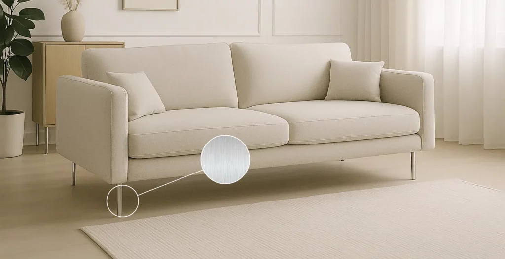 مبل مینمیال با پایه فلزی