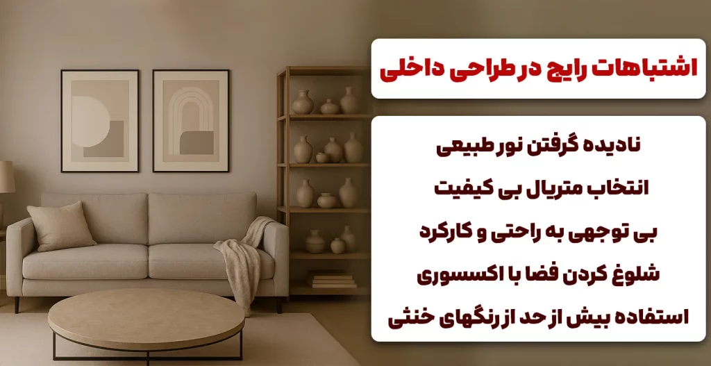 اشتباهات رایج در طراحی داخلی