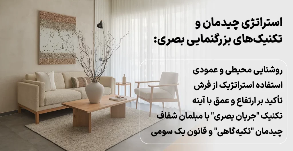 استراتژی چیدمان و تکنیک‌های بزرگنمایی بصری