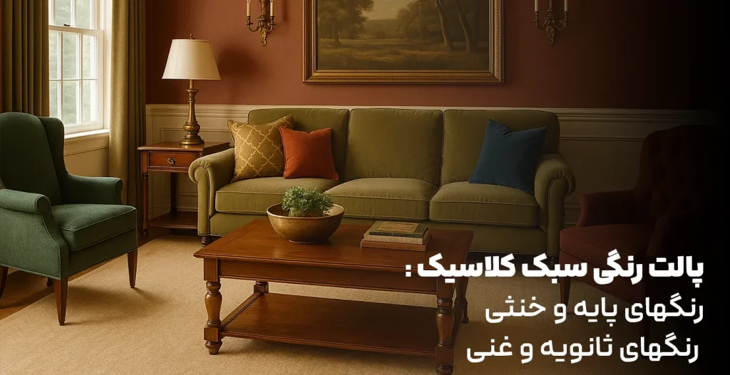 پالت رنگی سبک کلاسیک رنگهای پایه و خنثی ، رنگهای ثانویه و غنی