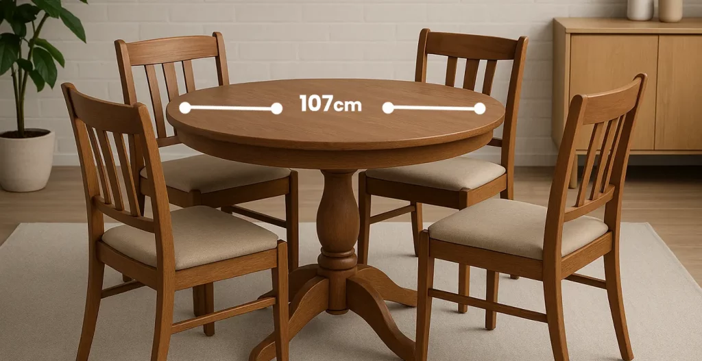 ابعاد میز ناهار خوری گرد