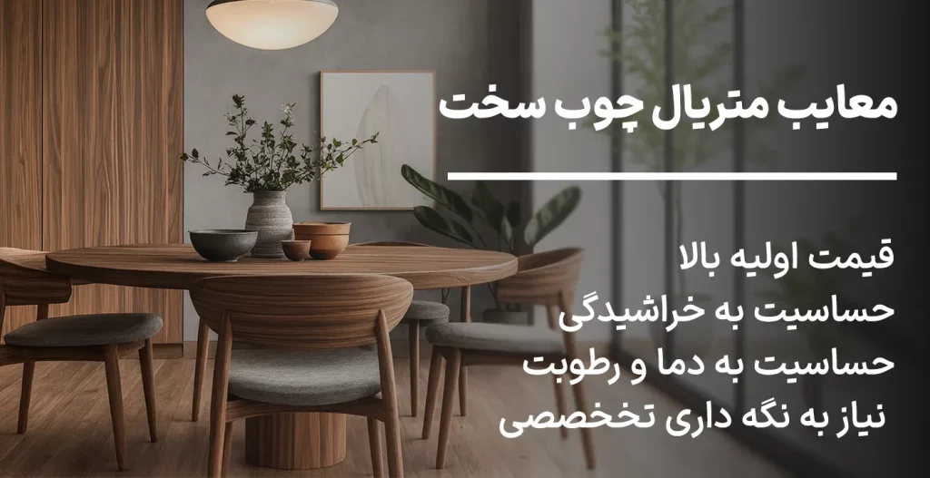 معایب متریال چوب سخت