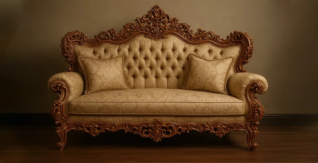 منبت‌کاری متراکم و پرکار زبان هنر نجاری مبل سلطنتی