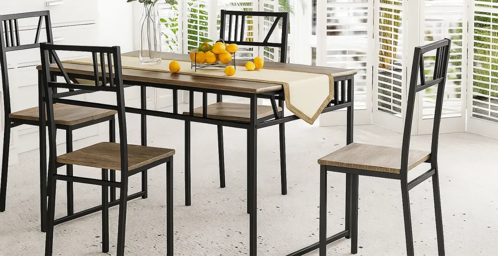 چرا ترکیب چوب و فلز در میز ناهار خوری 4 نفره با طراحی مدرن