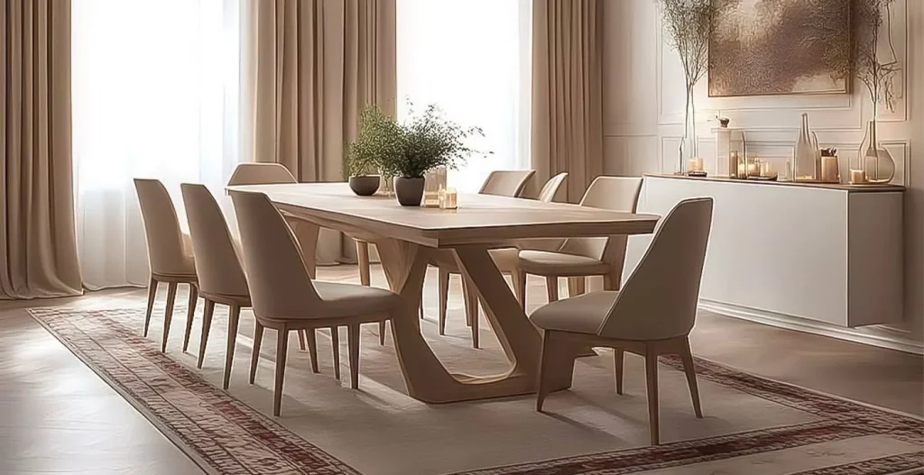 اهمیت طراحی پایه در میزهای ۸ نفره