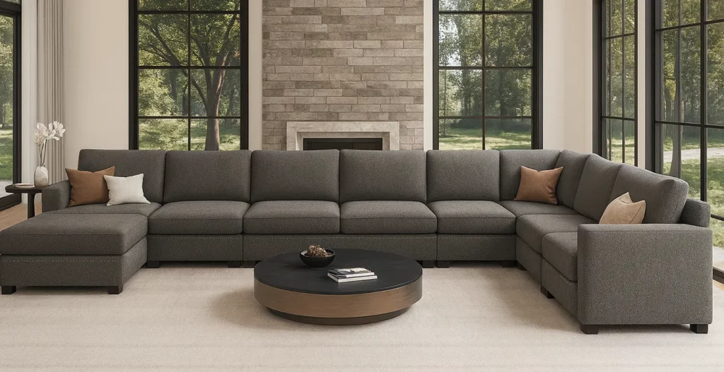 تأثیر روانی فراوانی ظرفیت و مهمان‌نوازی آماده در نشیمن با مبل راحتی 8 نفره