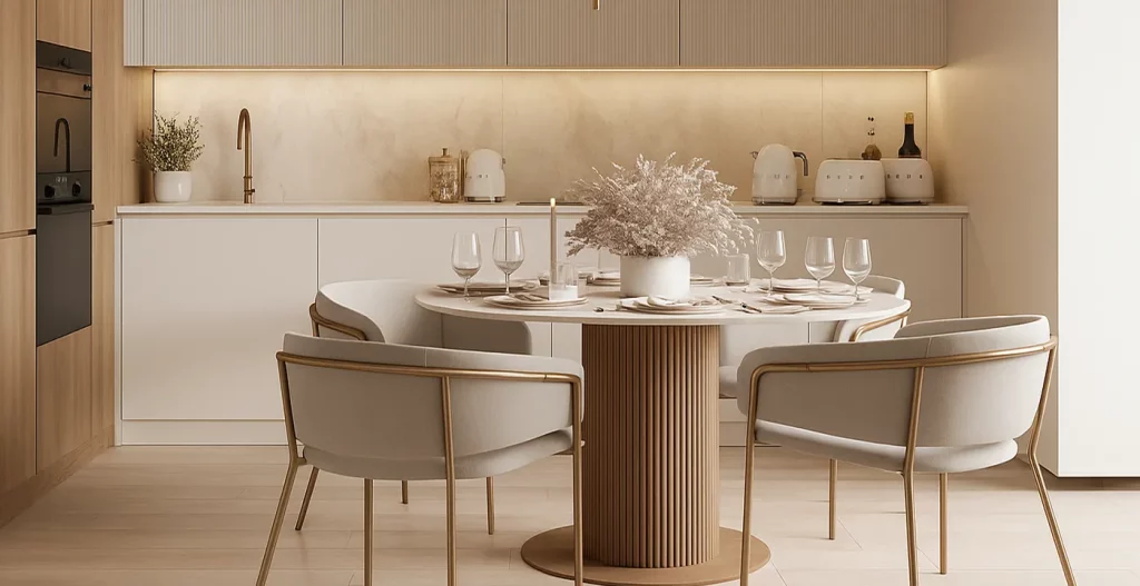 تقویت حس نظم و سادگی در زندگی و عادات روزمره در میز ناهار خوری 4 نفره