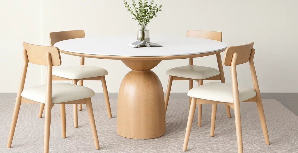 خطوط تمیز، صاف و فرم‌های هندسی ساده میز ناهار خوری 4 نفره