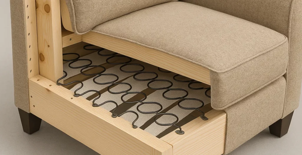 ساختار داخلی و نامرئی مبل راحتی 8 نفره