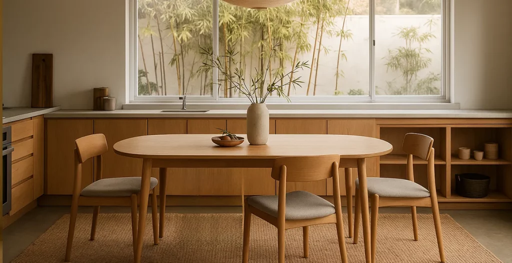 طراحی مینیمالیستی میز ناهارخوری ۴ نفره