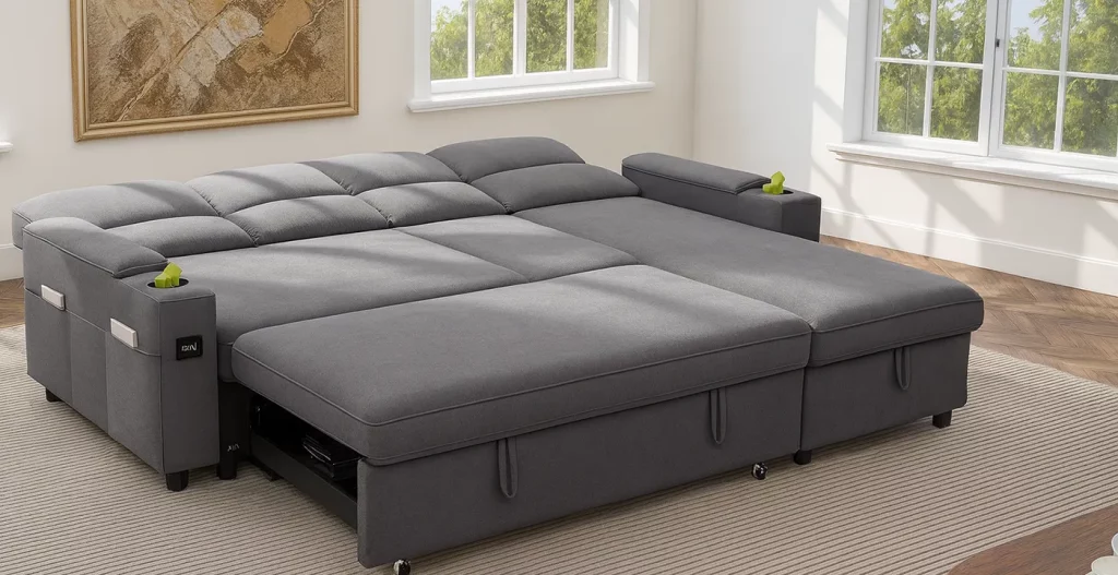 مبل راحتی ۸ نفره تختخواب‌ شو بهترین انتخاب برای خانه‌های چندمنظوره