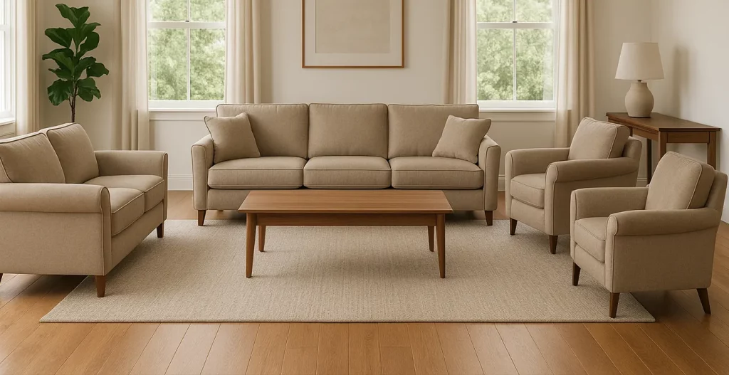 محاسبات سه‌بعدی و قاعده طلایی گردش مبل راحتی 8 نفره