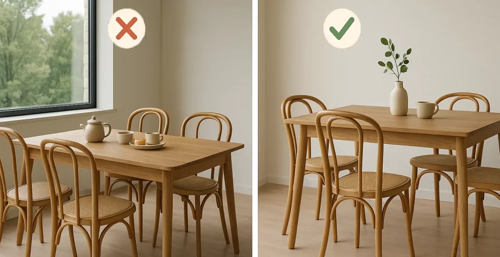 میز ناهار خوری 4 نفره پشت به دیوار