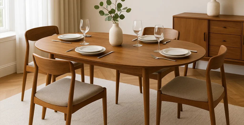 میز ناهار خوری بیضی