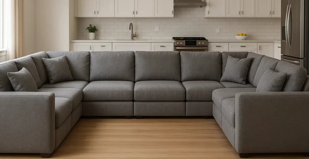 نقش پلان آزاد و معماری نوین در مقیاس‌بندی مبل راحتی 8 نفره