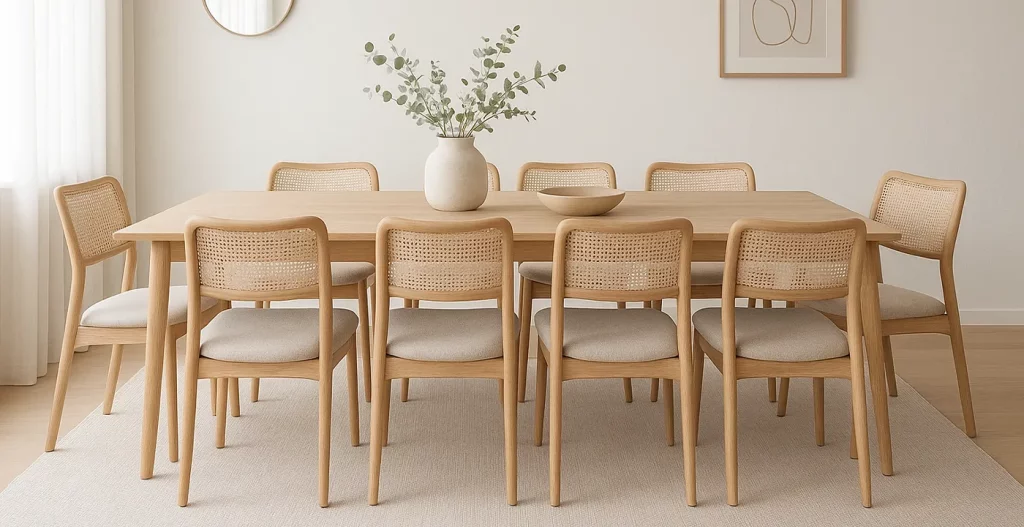 هماهنگی با دکوراسیون و معماری فضا میز ناهار خوری 8 نفره