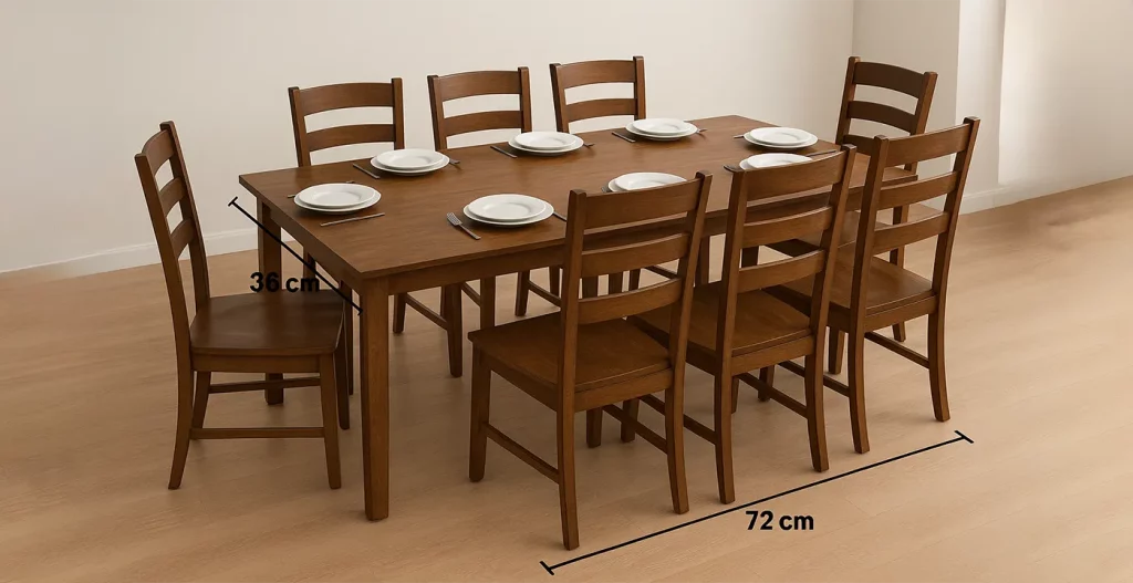 چرا دانستن ابعاد میز ناهار خوری ۸ نفره اهمیت دارد؟