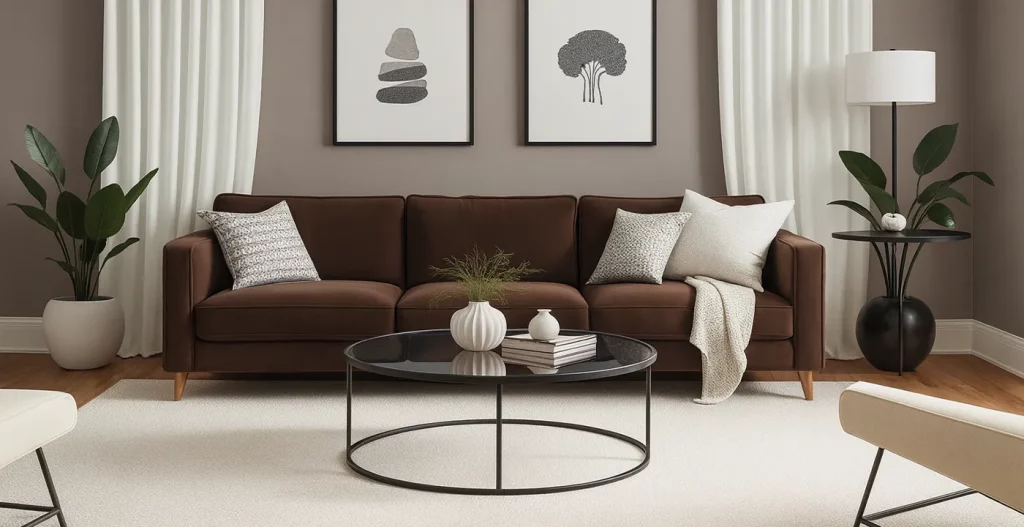 استراتژی فرش روشن برای مبل تیره