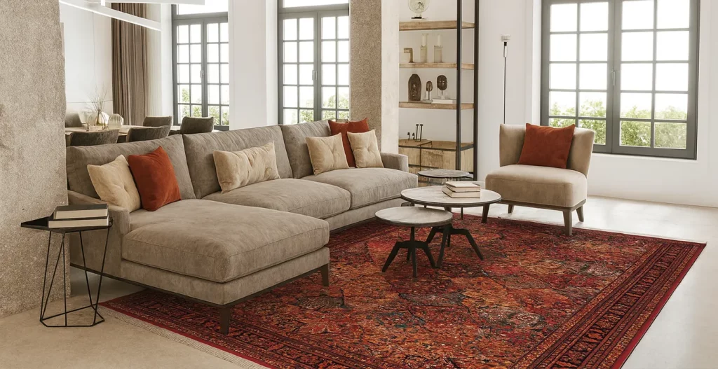 استفاده از فرش‌ های وینتیج و ایرانی