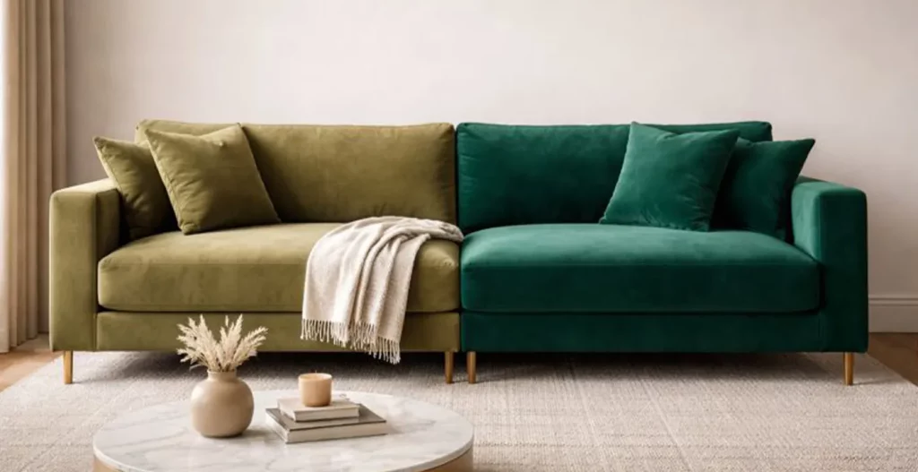 سبز زیتونی یا زمردی در مبلمان
