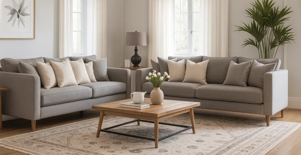 ست کردن مبل کلاسیک طوسی