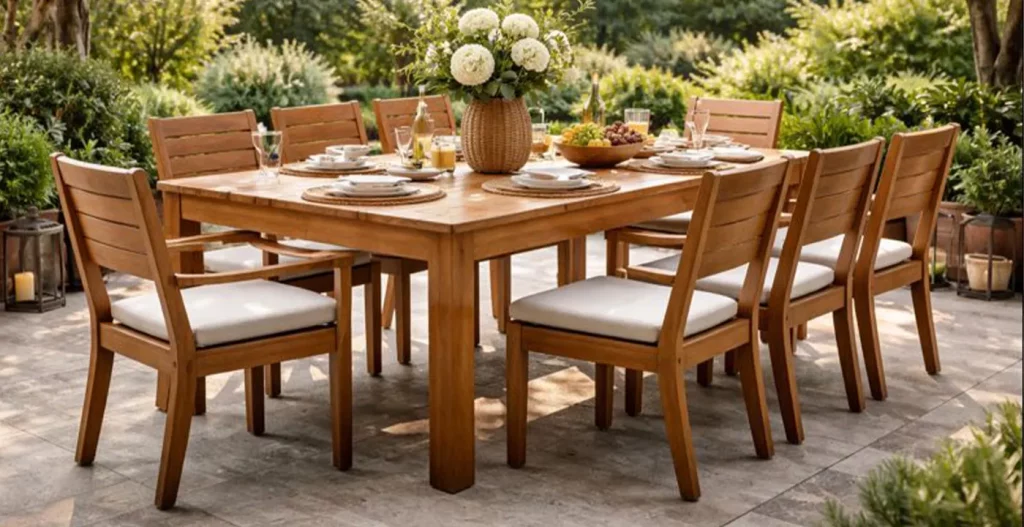 میز ناهار خوری از جنس ساج