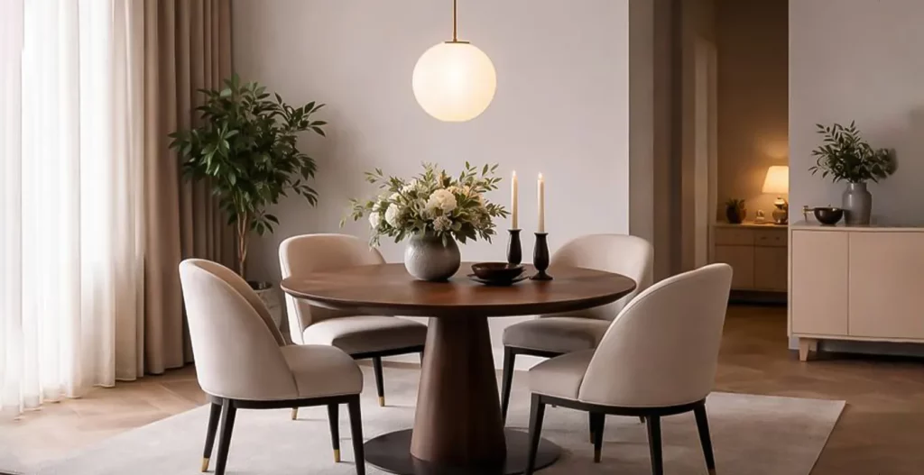 نورپردازی برای میز گرد