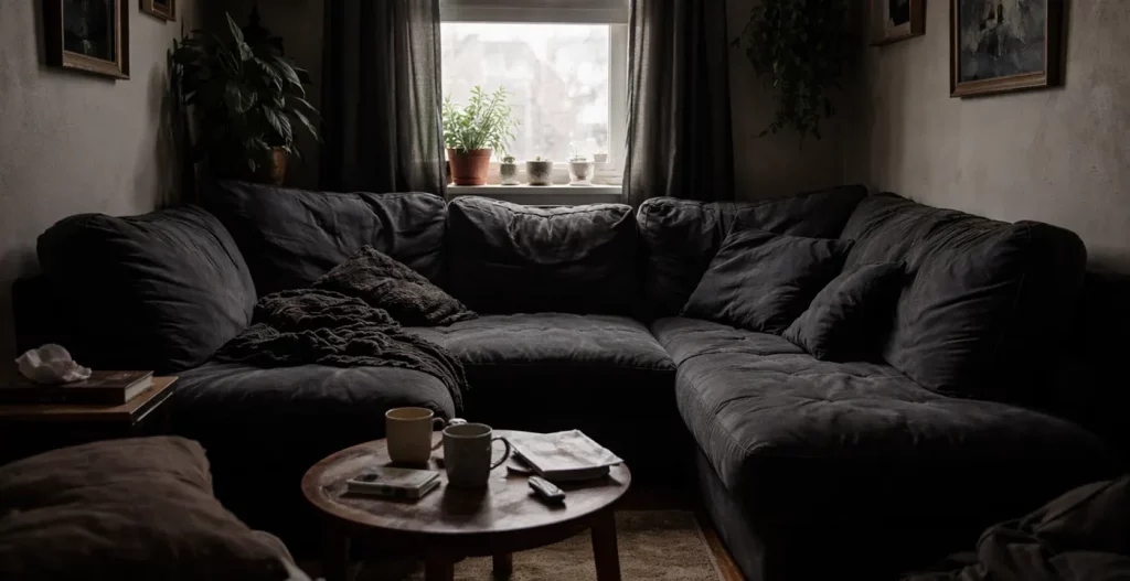 مبل تیره برای خانه کوچک