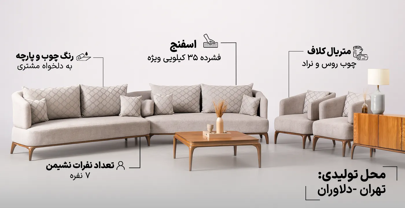 مبل 7 نفره راحتی مدل الینا12