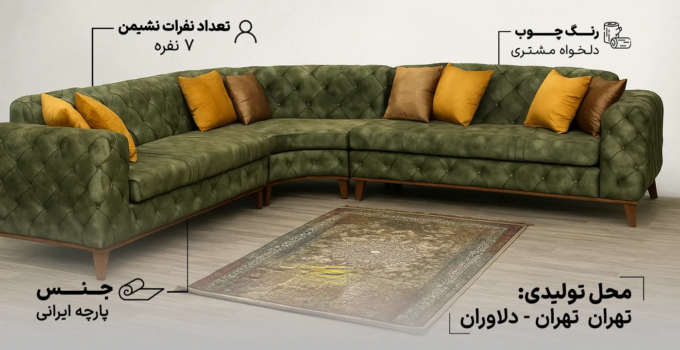 مبل ال چستر کنج گرد 2