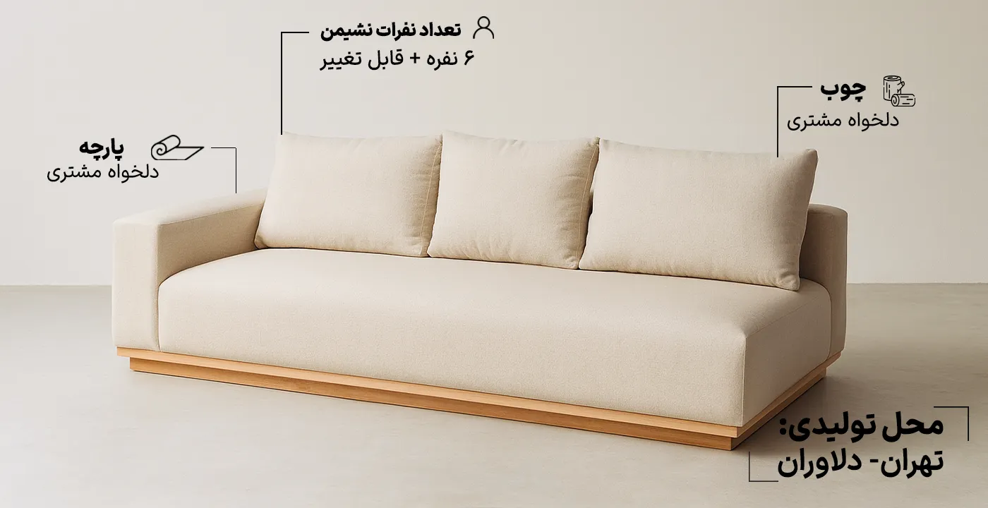 مبل ال ۶ نفره الین کد ۱۶۸ 3