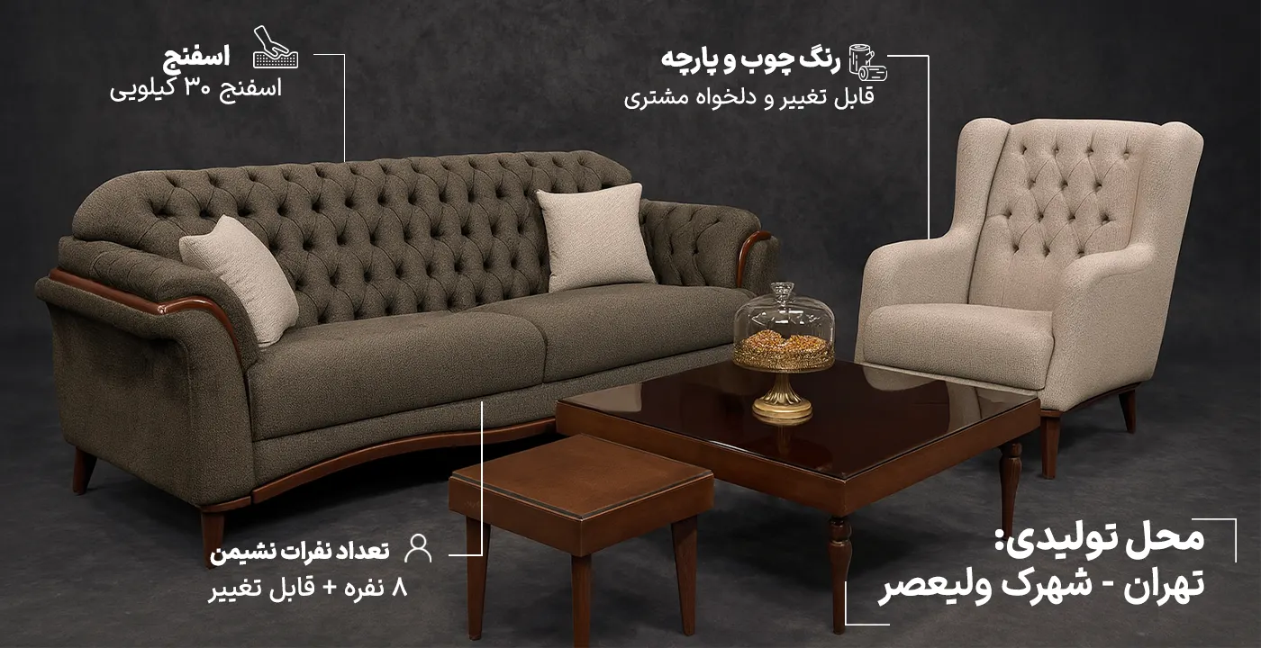 مبل چستر ژولیت 8 نفره 3