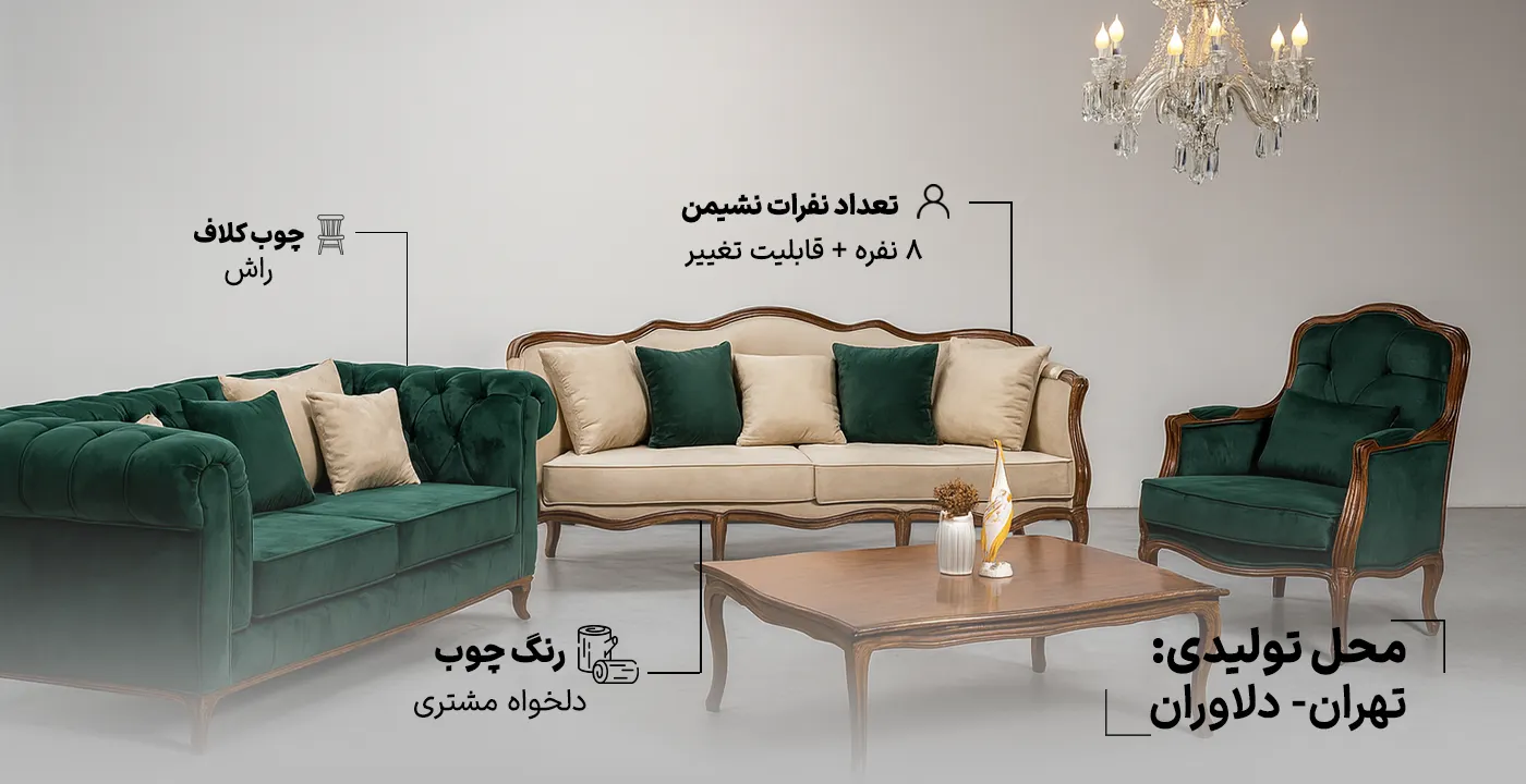 مبل کلاسیک چستر فرانسوی کیمیا  2