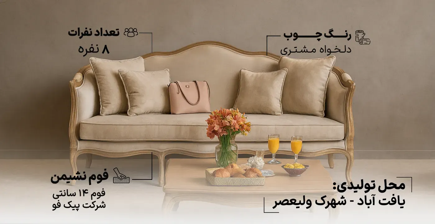 مبل کلاسیک چستر فرانسوی نگین8