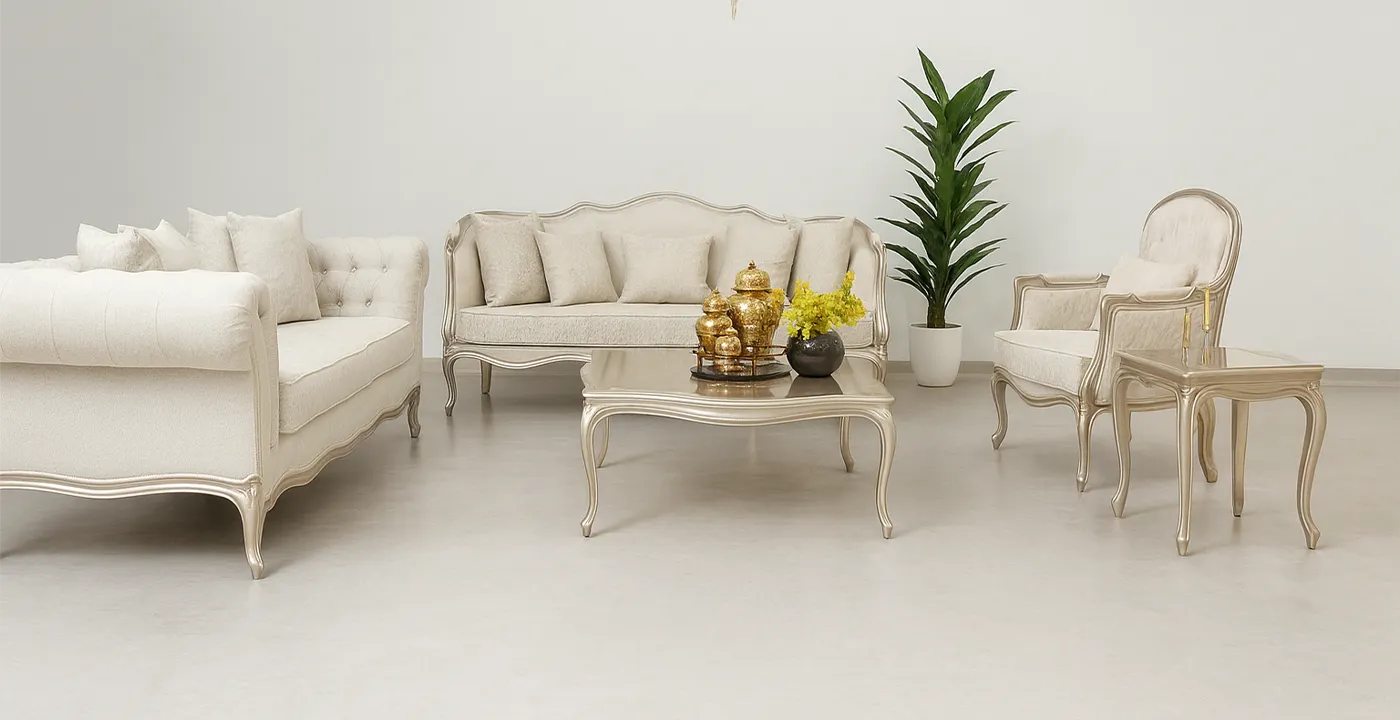 مبل کلاسیک فرانسوی چستر روما 8 نفره