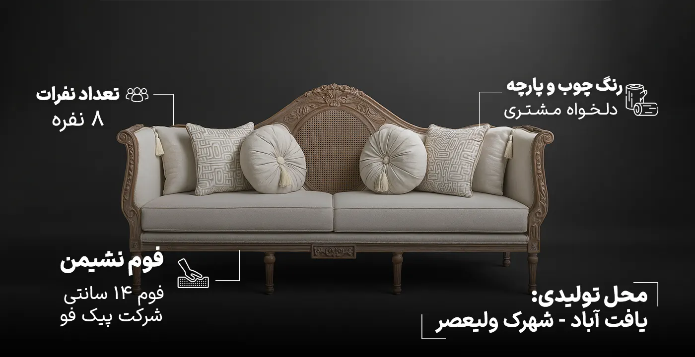 مبل کلاسیک فرانسوی کاجی 2