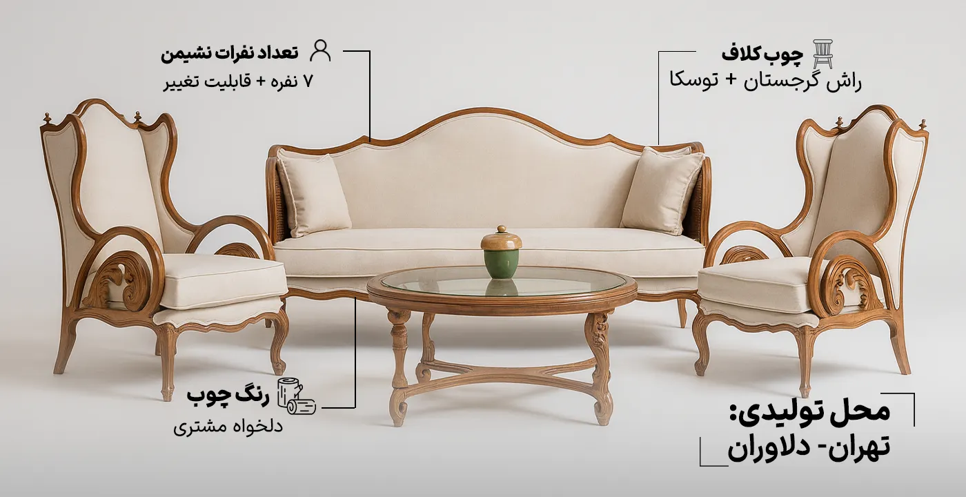 مبل کلاسیک فرانسوی کینگ نارسیس  3