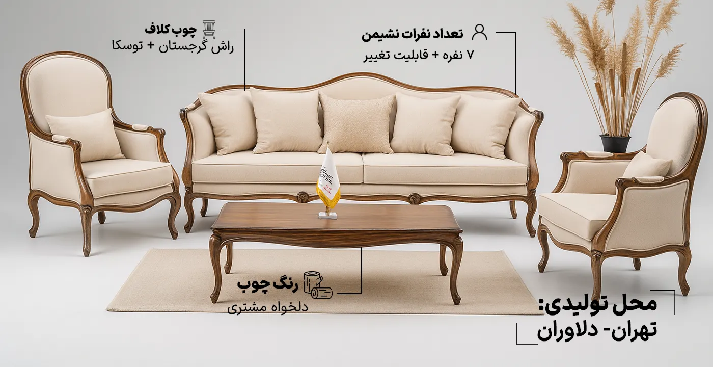 مبل کلاسیک فرانسوی پریا  3