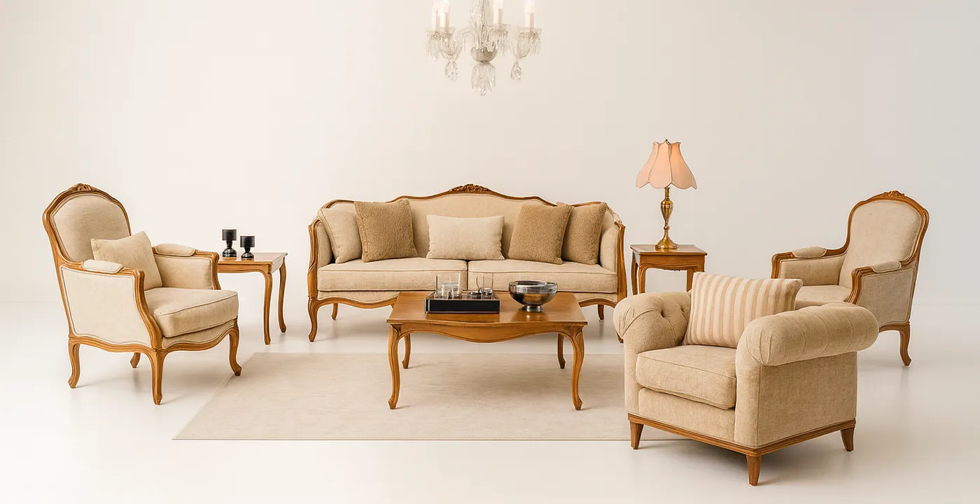 مبل کلاسیک فرانسوی سه گل 2