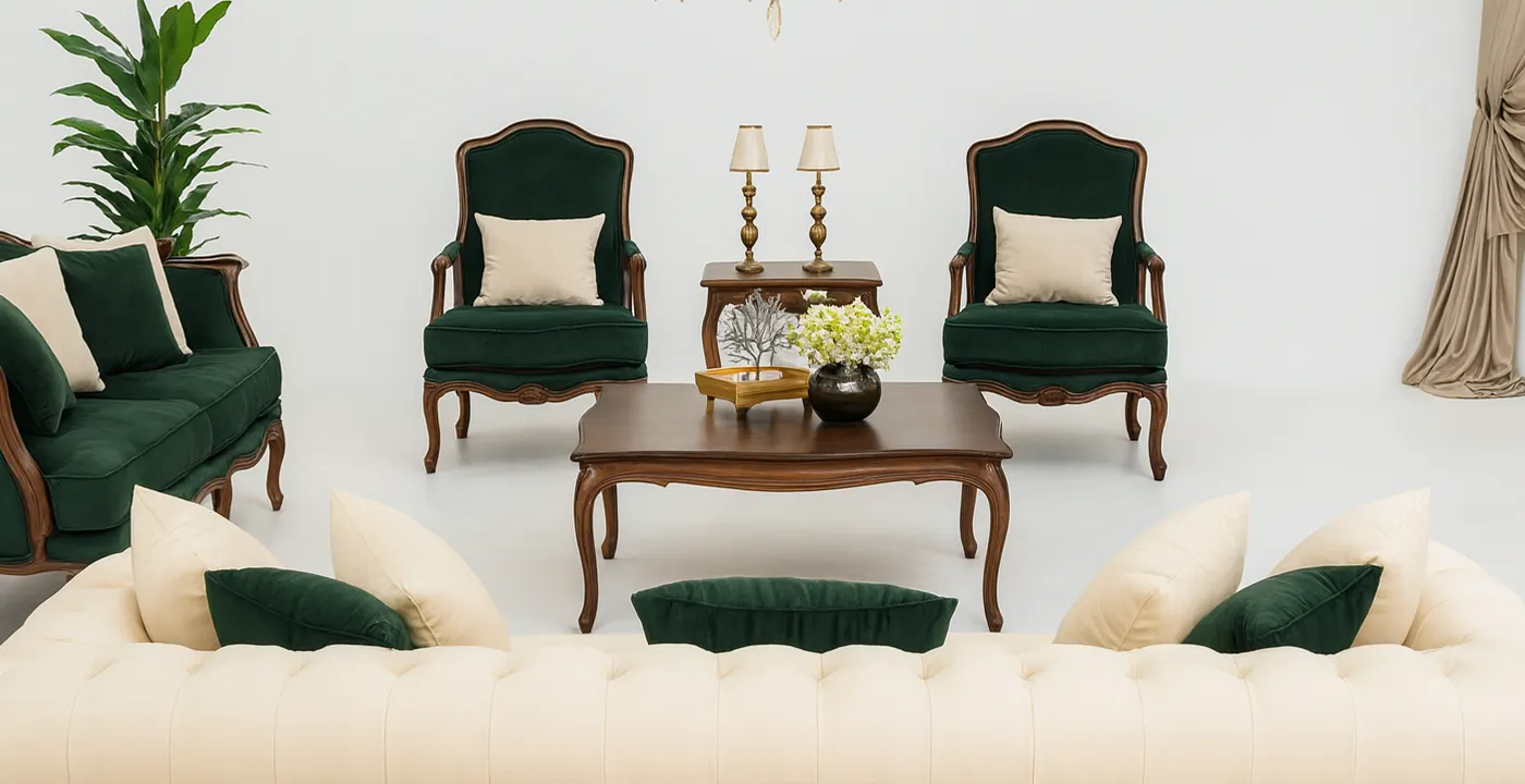 مبل کلاسیک فرانسوی ژینا 8 نفره