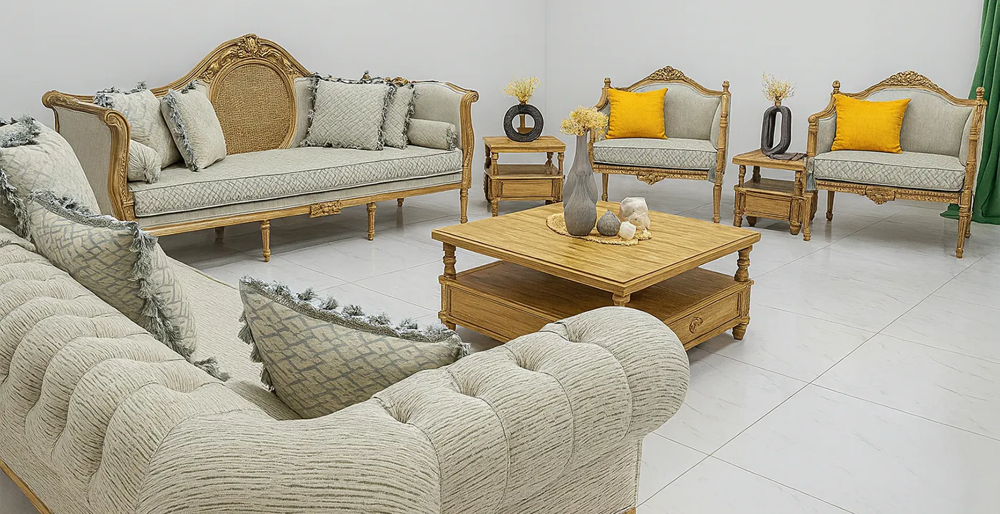 مبل کلاسیک کاجی مدل مرجان