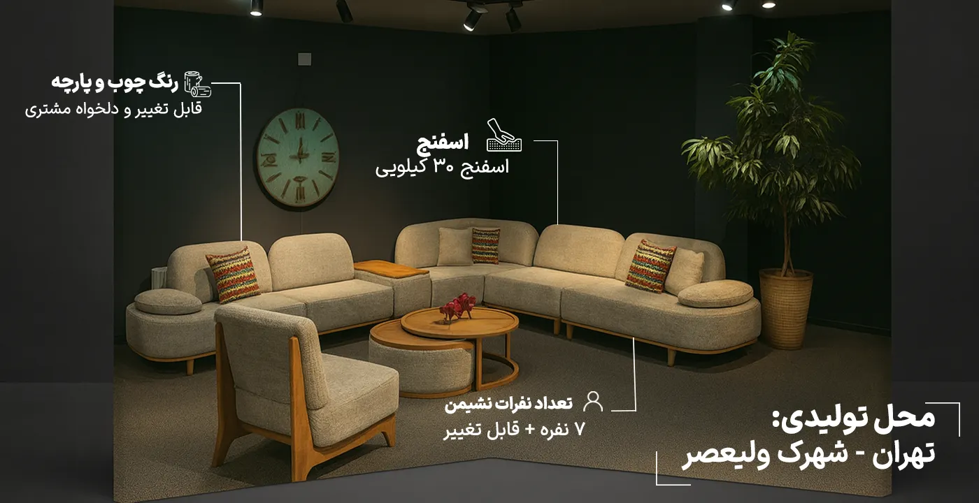 مبل راحتی الیزا 7 نفره 3