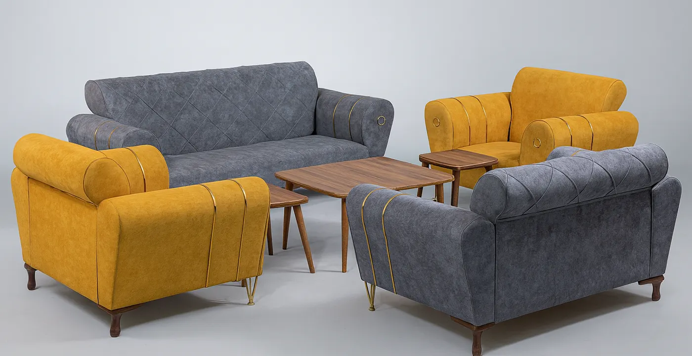 مبل راحتی اسکارلت 7 نفره پایه فلز 22