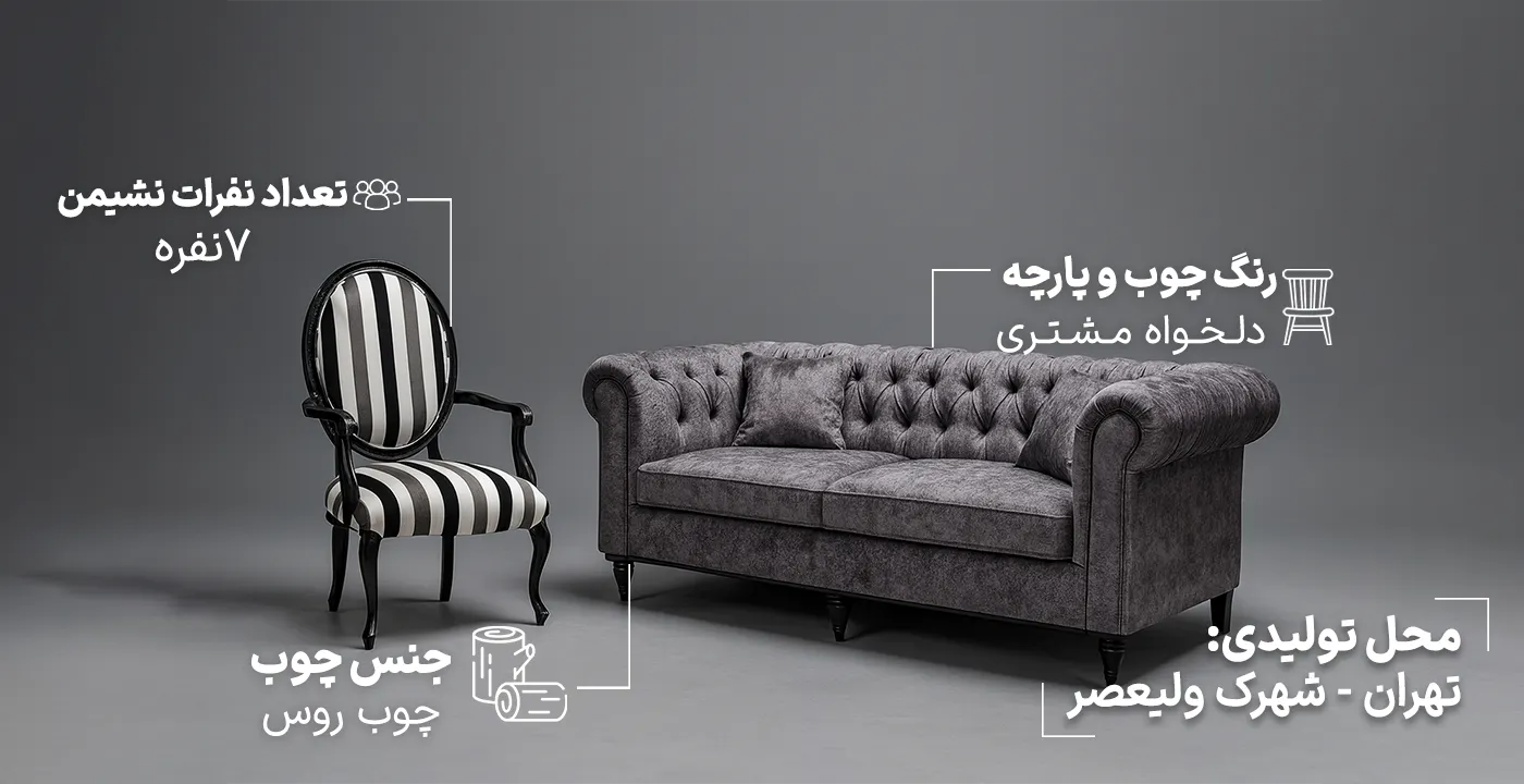 مبل راحتی چستر لوگانو2.2