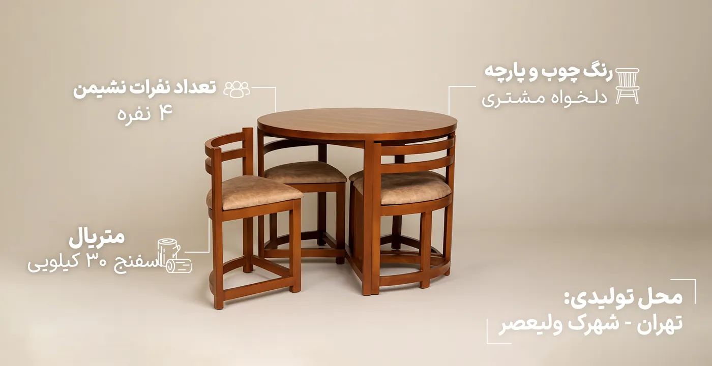 میز ناهارخوری کم جا 1.1