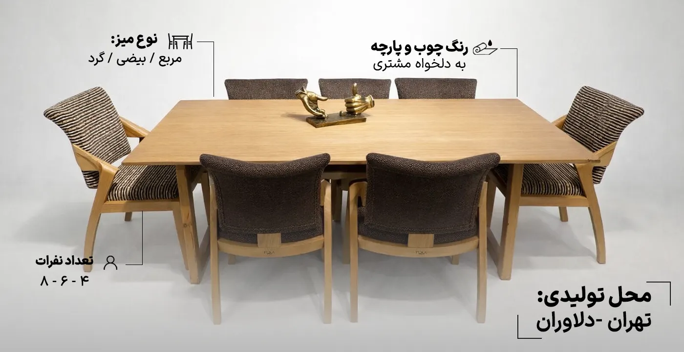 میز ناهارخوری مدل ایتالیایی 4 نفره