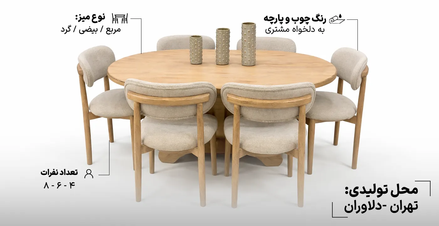 میز ناهارخوری مدل نوبل 4 نفره 1